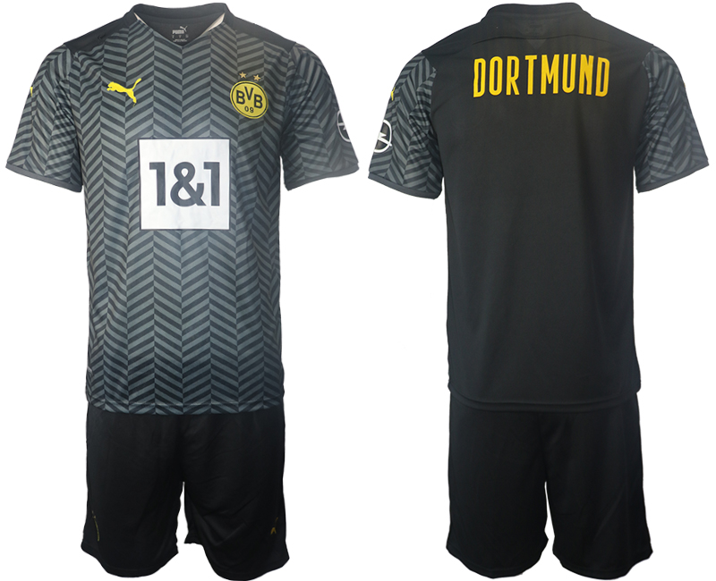 Cheap Men 2021-2022 Club Borussia Dortmund away black blank Soccer Jersey